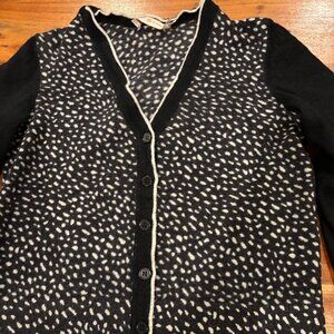 Tory Burch Shia Print Merino Wool Cardigan M